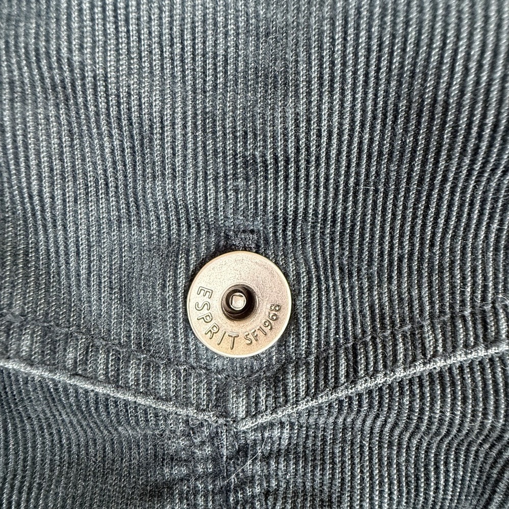 Vtg Esprit Teal Corduroy Trucker Jacket Removable Lambswool Dickey Y2K Size‎ S - Picture 15 of 16